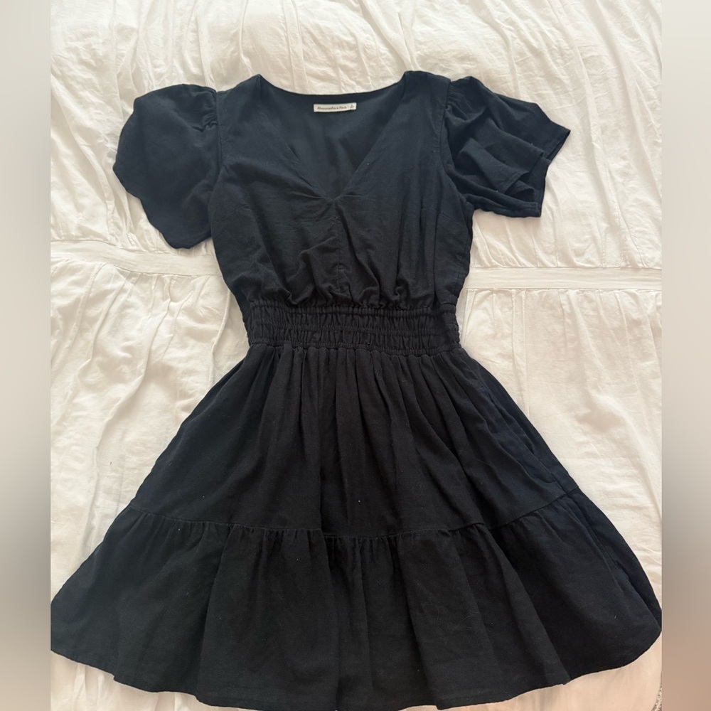 Abercrombie and Fitch S Black Cotton/Linen Dress